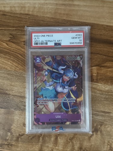 Pre Errata Ulti Alt Art OP01-093 PSA 10 GEMA MT Romance Dawn One Piece Inglés - Imagen 4 de 4
