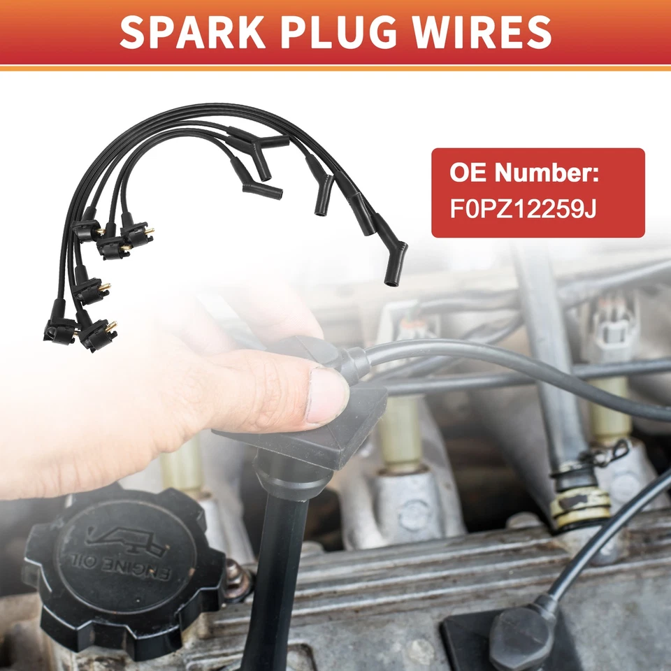 Cable de bobina de encendido de cable de bujía de 6 piezas F0PZ12259J para Ford Aerostar 90-96 Foto 3 de 4