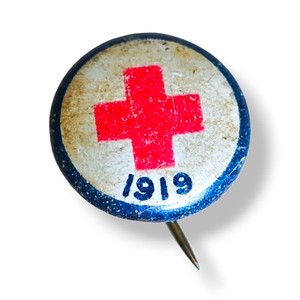 1919 American Red Cross Membership Pin Celluloid Button The American Art Works