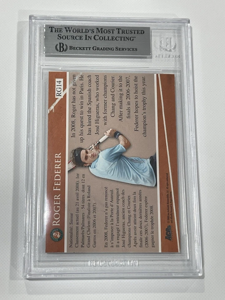 Roger Federer Signed Ace French Open Card Slabbed Beckett BAS COA Auto a - Image 2 of 4