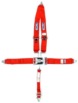 RJS Safety 1125404 5-Point Harness System with Latch & Link, Red