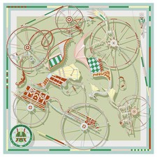 90cm New Wheels Brand Square Scarf Women Design Twill Silk Scarf Shawl Hijab Lux