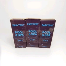 EASYTEST 7-Way Pool & Spa Test Strips 150/Strips Per box. 3 Pack. Free Ship.