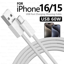Original 60W USB to USB-C Carplay Fast Charging Cable for Apple Iphone 17 16 Pro