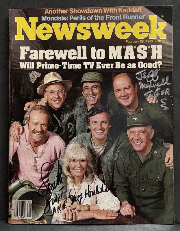 Newsweek magazine Mash Issue Signed By Loretta Swit Jamie Farr And Jeff Maxwell