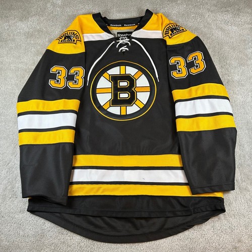 Reebok Boston Bruins Hockey Jersey Mens 54 Black Zdeno Chara 33 Fight Strap NHL
