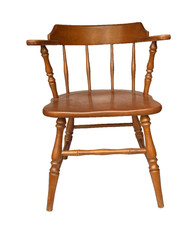 Antique Maple Wood Windsor Tavern Captains Ar...