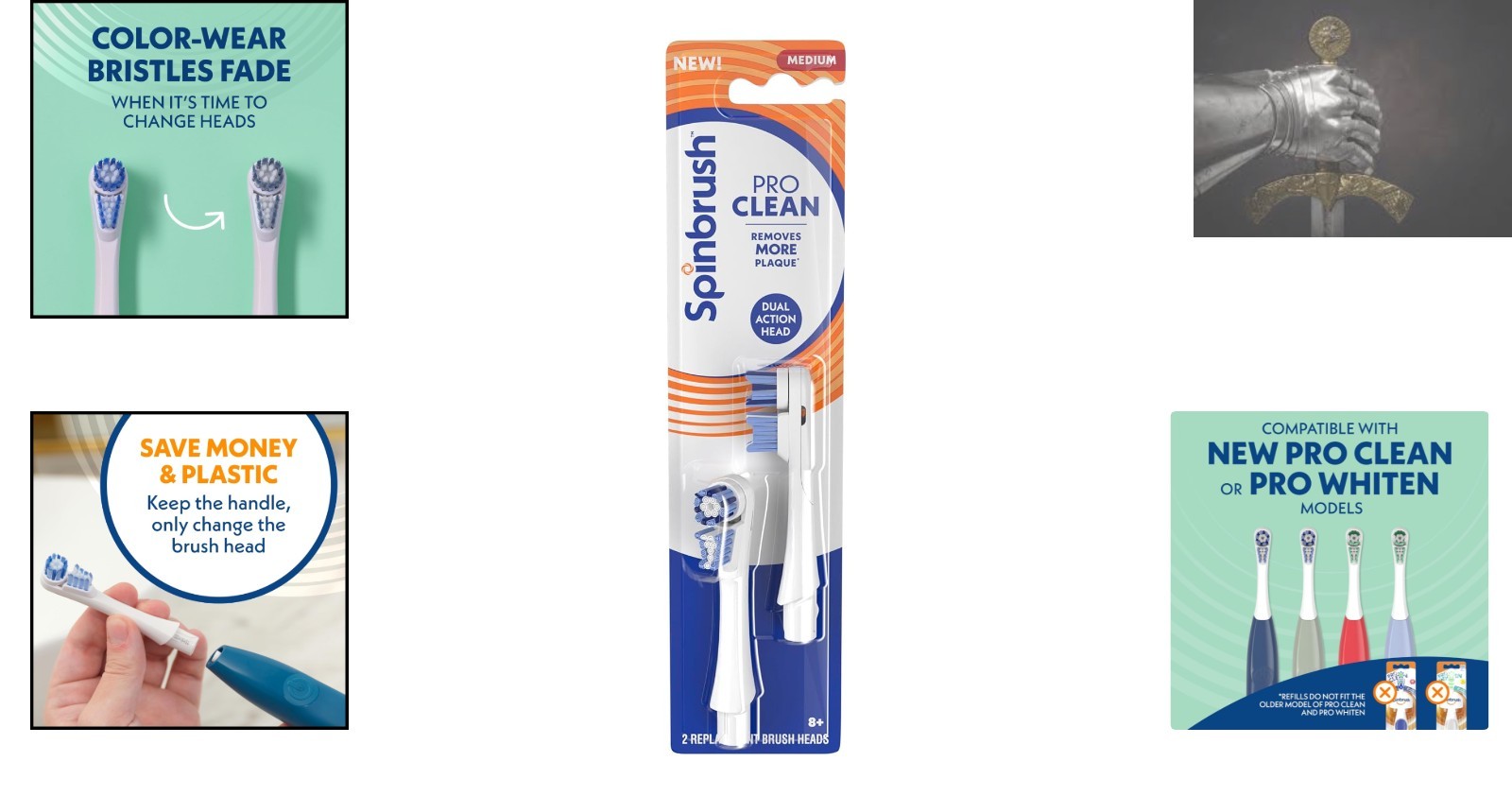 PRO Clean Electric Toothbrush Replacement Heads, 2 Count - Medium Bristles
