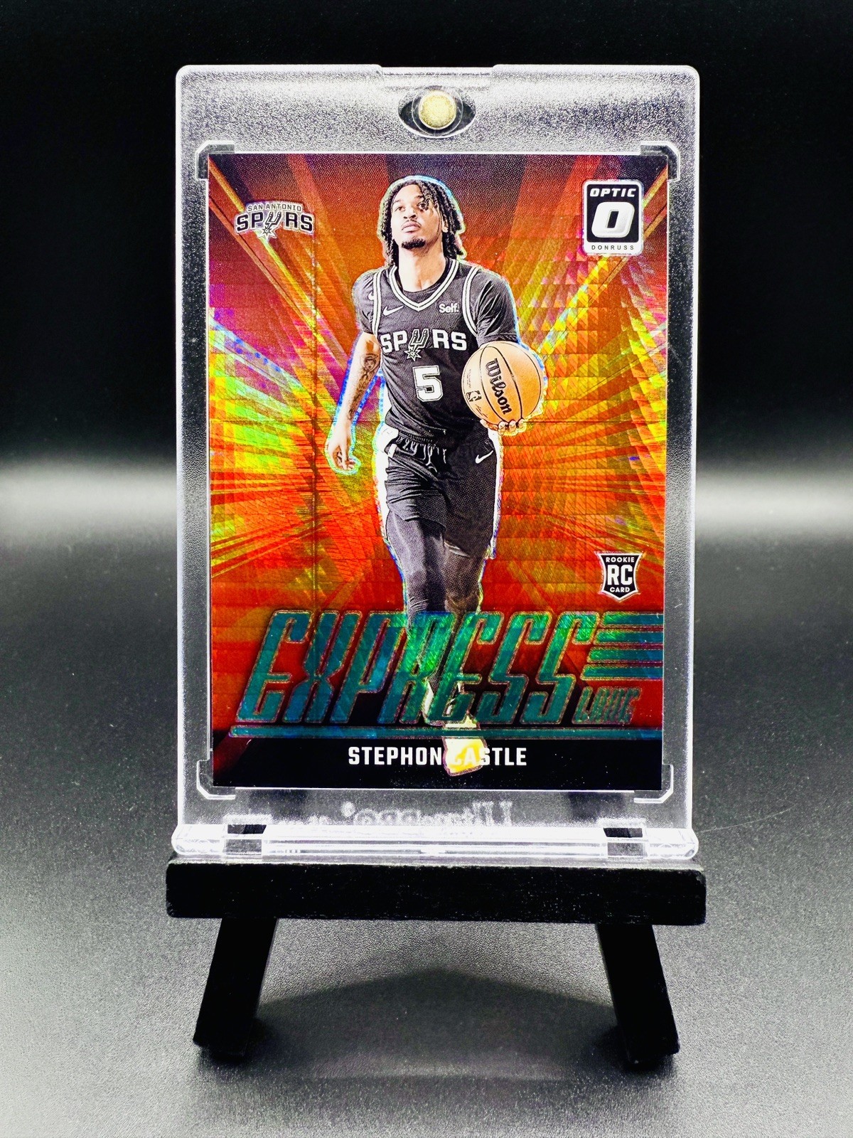 2024-25 Optic Basketball STEPHON CASTLE RC No. 1 EXPRESS LANE GREEN HYPER #/249!