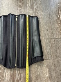 Corsets By Baci Faux Leather Suede Lace Up Zip Corset Y2K Grunge Goth Biker SZ M