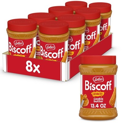 Lotus Biscoff, CRUNCHY Cookie Butter Spread, 13.4 Ounce (Pack of 8), Crunchy