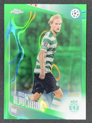 Morten Hjulmand 2025-26 Topps Chrome UCC Green Lava Refractor Base /99 #199