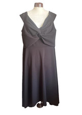 Quiz Midi Dress UK 22 Black Stretch Party Evening Knot Bardot Plus curve