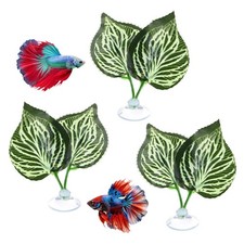 3-Pack Betta Fish Leaf Pad For Spawning /Tank Decor Fittonia-Shaped,Green