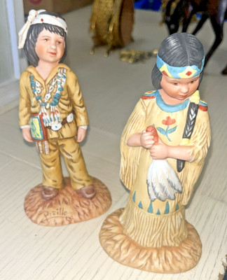 Signed White Rabbit & Blue Spruce  Figurine  Gregory Perillo Artaffects 1982