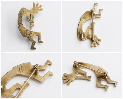 Rick Werito Sterling Silver Kokopelli Brooch Pin Native American Southwest 7g