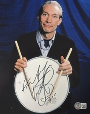 CHARLIE WATTS Signed Autographed 8x10 Photo Beckett BAS COA Rolling Stones