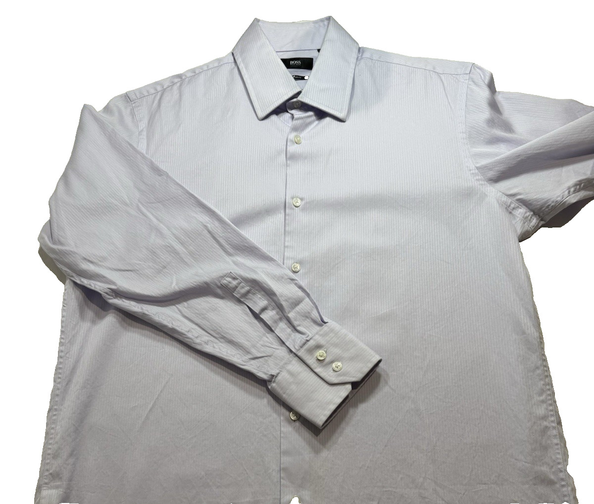 Hugo Boss regular fit Lavender color Long Sleeve dress shirt, size 16.5/32/33