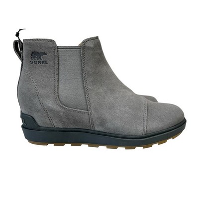 Sorel Evie II Chelsea Quarry Grill WP Wedge Ankle Boots Women's Size 9.5