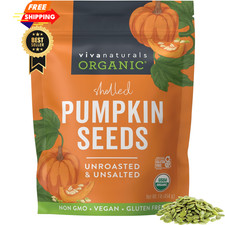 Viva Naturals Organic Pumpkin Seeds - Shelled, Unroasted  Unsalted 1lb
