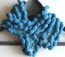 Schal NoppenGarn StrickSchal petrol Handmade Handarbeit