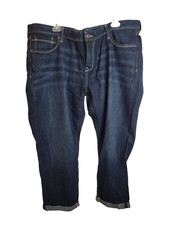 NWT Old Navy Ultra Blue Straight Leg Cuffed Mid Rise Cropped Jeans Women's Sz 18