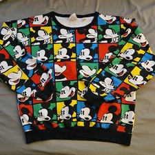 VINTAGE - Mickey  Co. Mickey Crewneck Pullover Colorblock - Sweatshirt M