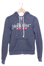 Felpa donna senza marca felpa con cappuccio 32/XXS blu casual stampa logo