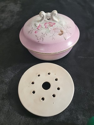 #ad #ad Antique Burgess amp; Campbell Ironstone 3 Piece Soap Dish Lid Insert Late 1800s $35.00
