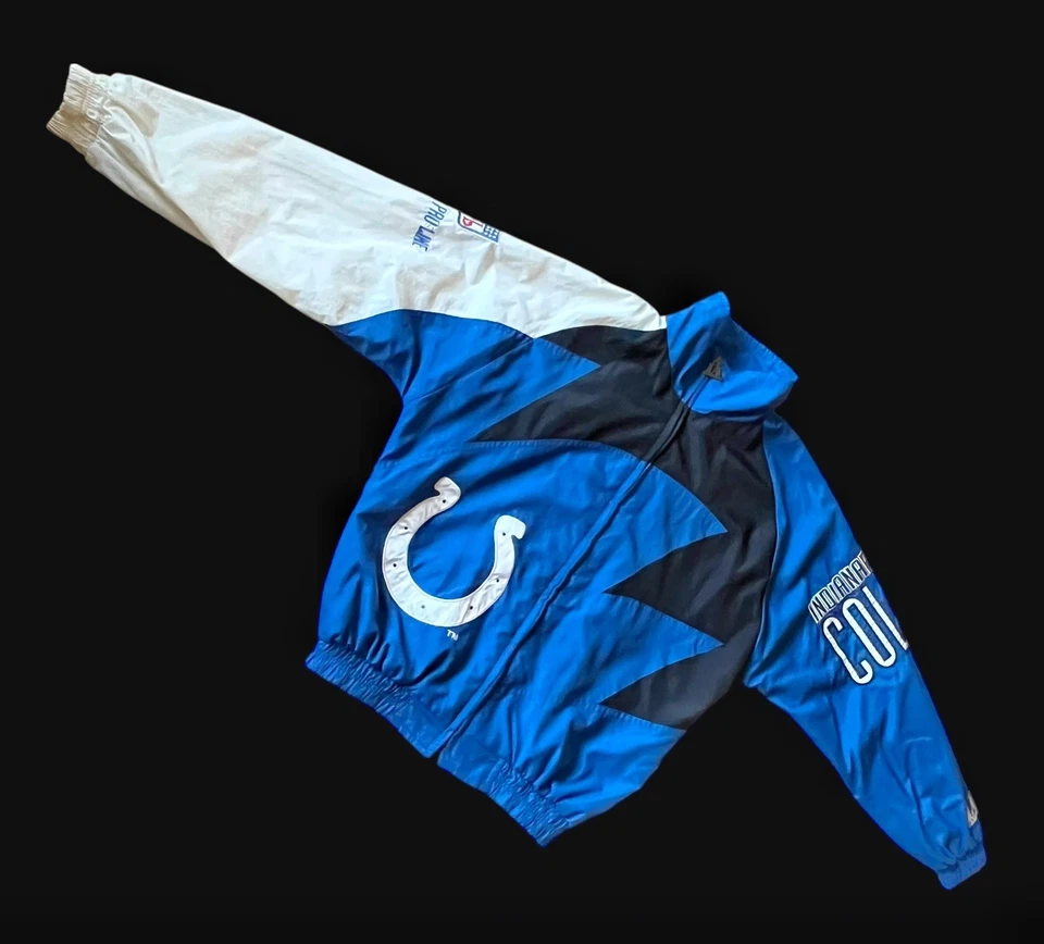 Indianapolis Colts Sharktooth NFL Logo Athletic Pro Line 90s Windbreaker size L - Image 3 of 4