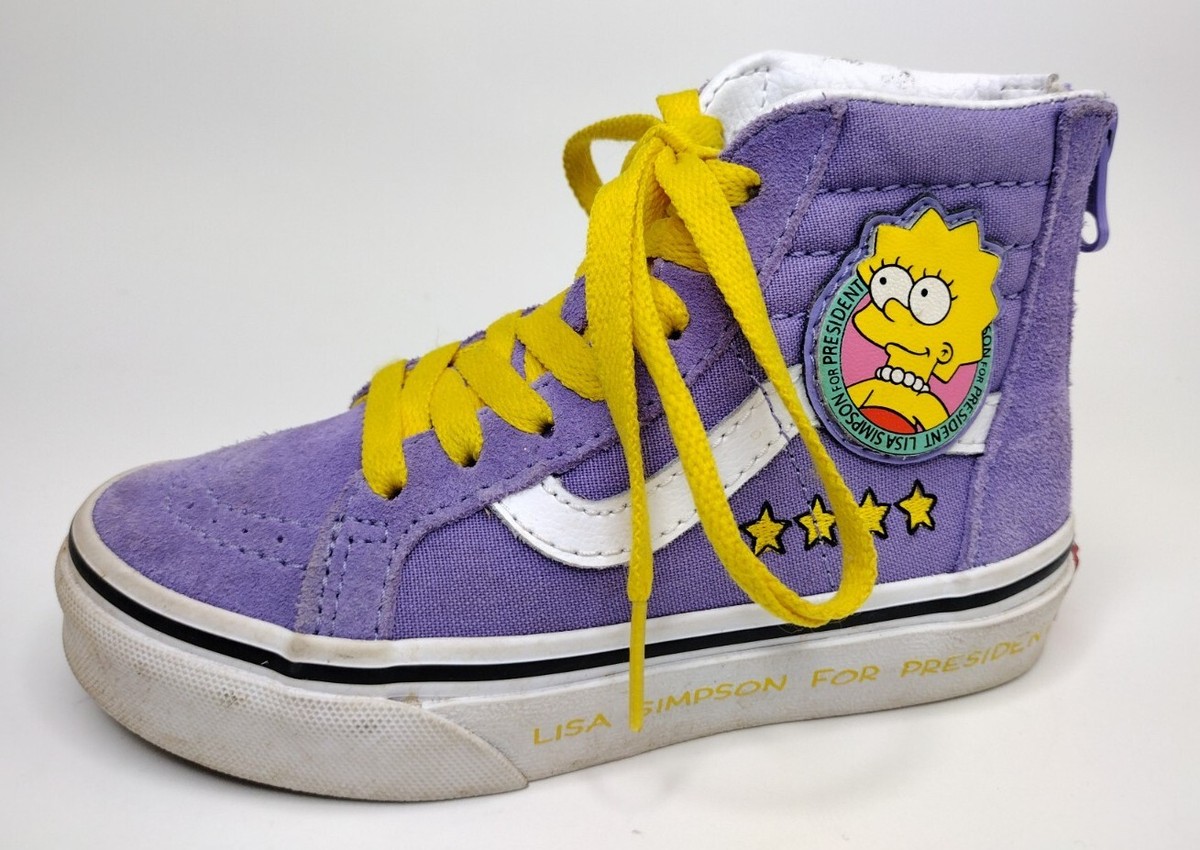 Vans x The Simpsons Unisex Shoes Sk8 Hi Zip Lisa For President