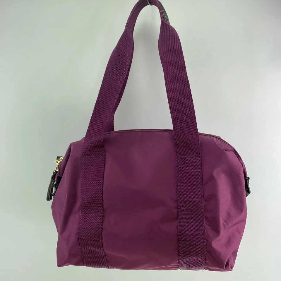 Bolso de Lona Plegable Bric's 11x7” Resistente al Agua Borde de Cuero Rosa Foto 3 de 4