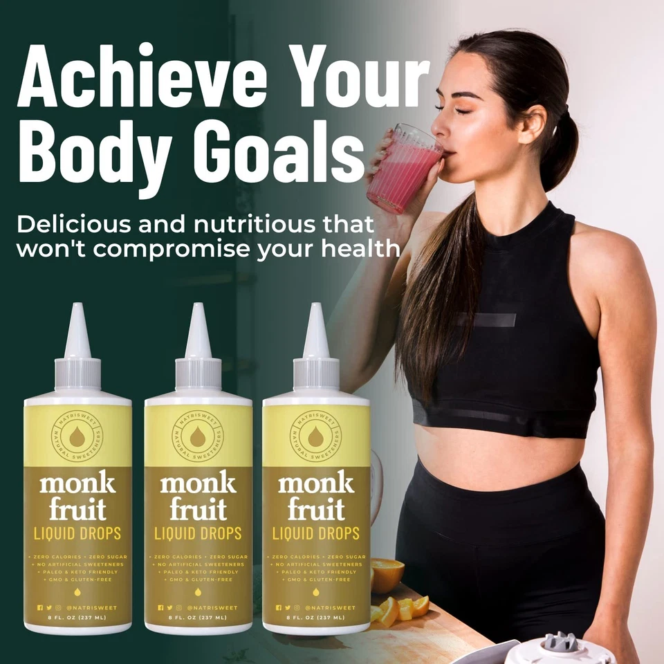 NatriSweet Liquid Monk Fruit Sweetener Drops 8 fl oz, Sugar Substitute 911 Drops - Image 3 of 4