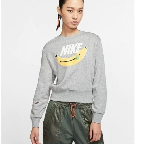 Nike sportswear banana logo fleece crew sweater. XS Gem