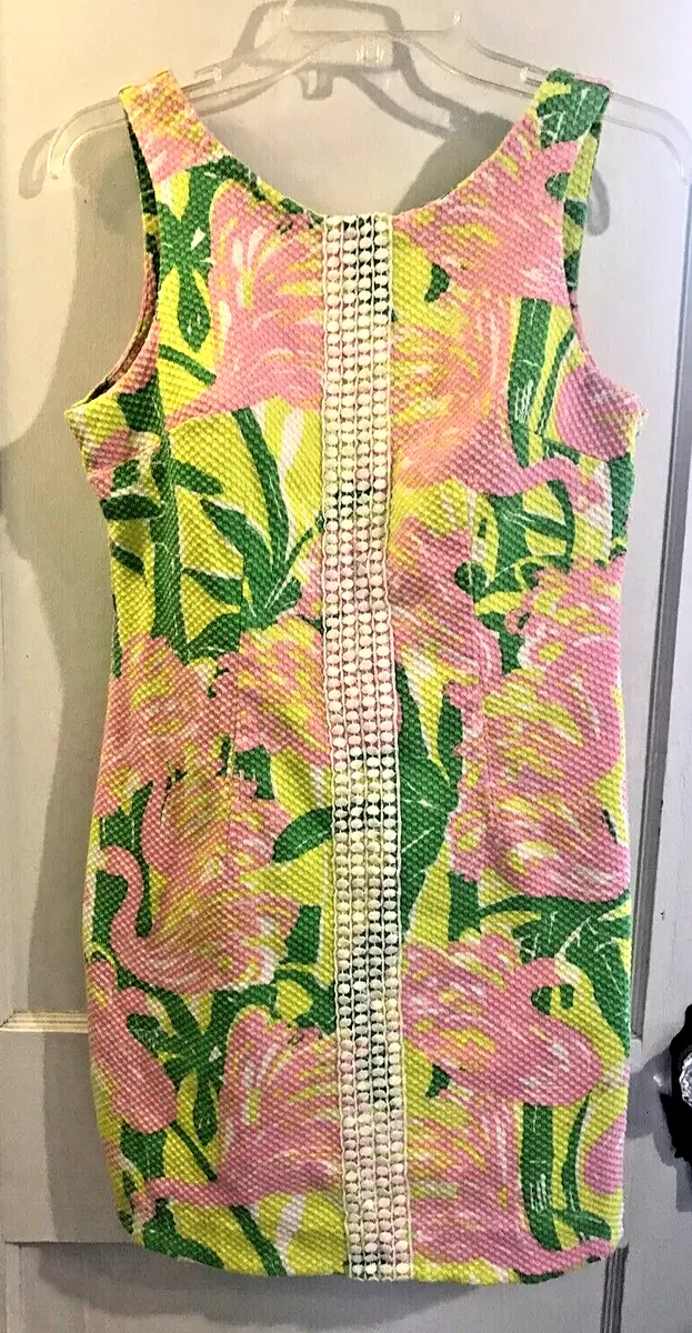 Lilly Pulitzer for Target Fan Dance Shift Dress Size 10 S Flamingo