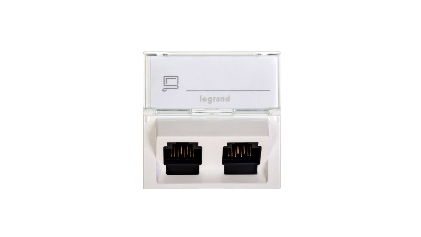 MOSAIC Double computer socket RJ45 cat.5e UTP white 076502 /T2UK