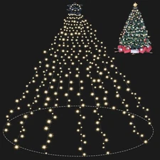 Christmas Tree Light Outdoor Indoor 400Led 9.84Ft 10 Lines 8 Modes & Timer 6-9ft