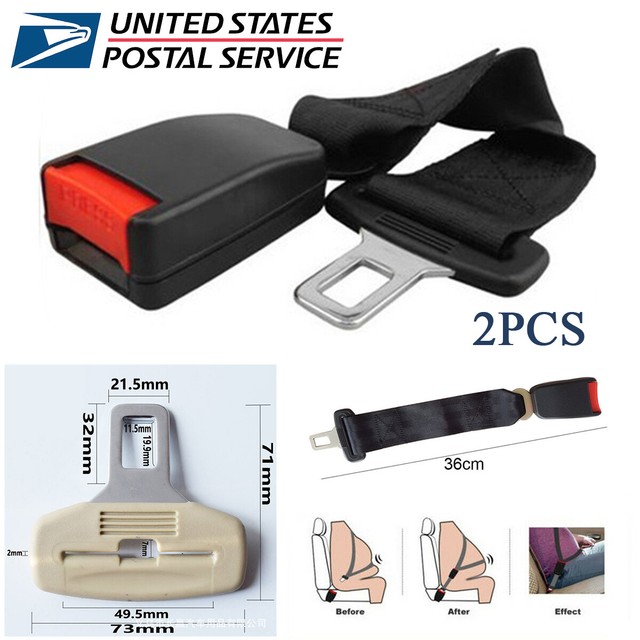 2Pcs Black 36cm Car Seat Belt Extender Extension Buckle for Fat People