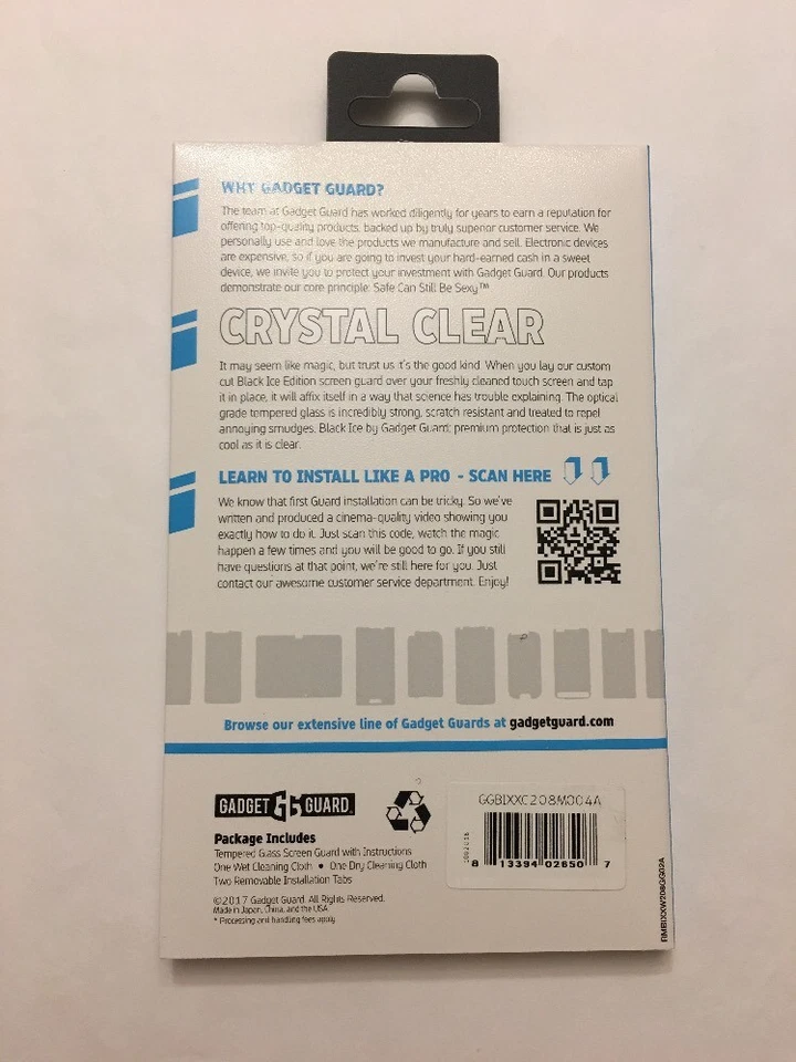 Protector de gadget: protector de pantalla de vidrio de hielo negro templado para Motorola Moto Z2 Play Foto 2 de 4