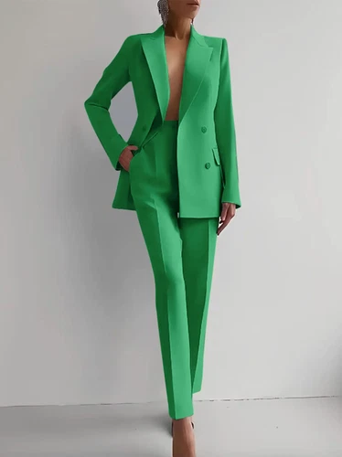 Women Blazer Suit Set Ladies Long Sleeve Formal Work Jacket Pants Suit Set-UK. - Picture 7 of 14