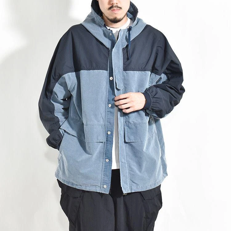 THE NORTH FACE PURPLE LABEL MOUNTAIN WIND HOODIE MEN INDIGO BLEACH