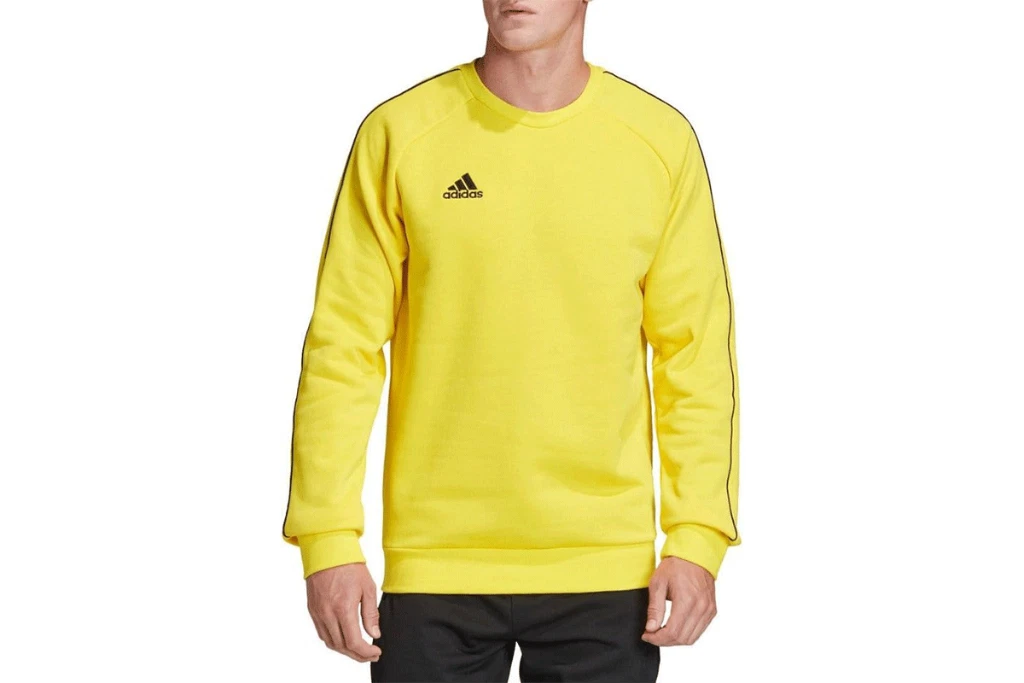 adidas Core 18 Sweat Top Kids Yellow Casual Sports Youth Sweater