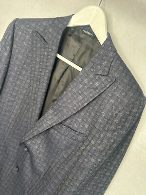 Dolce & Gabbana Blazer Herren 40R Blau Wollmischung Smart Formell Hochzeit Abschlussball D&G
