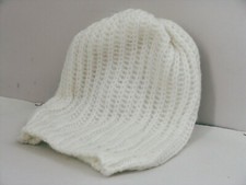 FAIT EN ITALIE Bonnet En Laine Mélangée Style Vintage Blanc Taille Unique