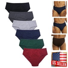 6 Pack Knocker Men Bikini Brief Solid Plain Boxer Underwear Low Rise S-XL