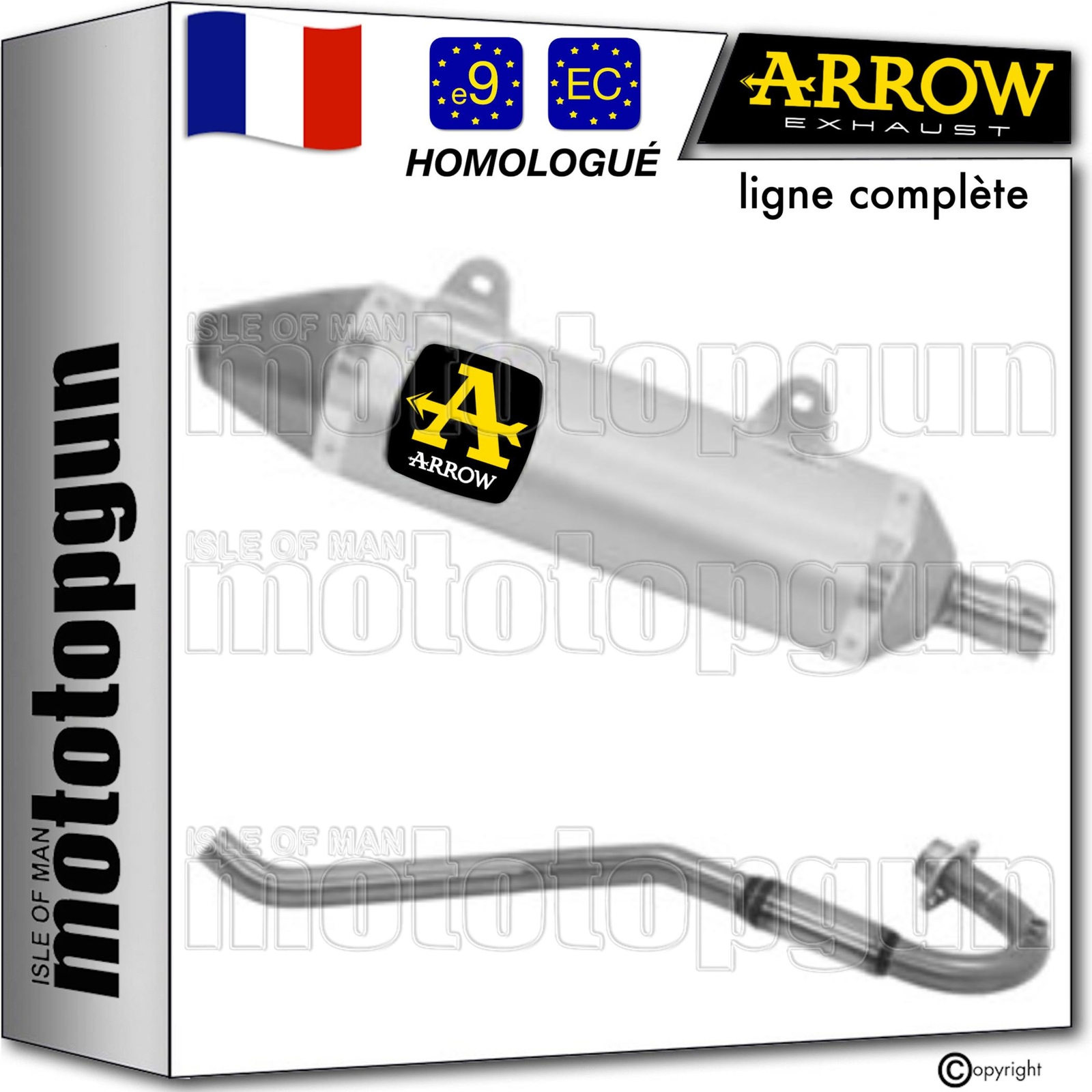 Ligne complete Arrow Thunder Malaguti XSM 125 4T 2020 finitions premium inox