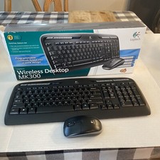 Logitech MK300 Wireless Desktop Keyboard Mouse Receiver Tested Working/ Computer
