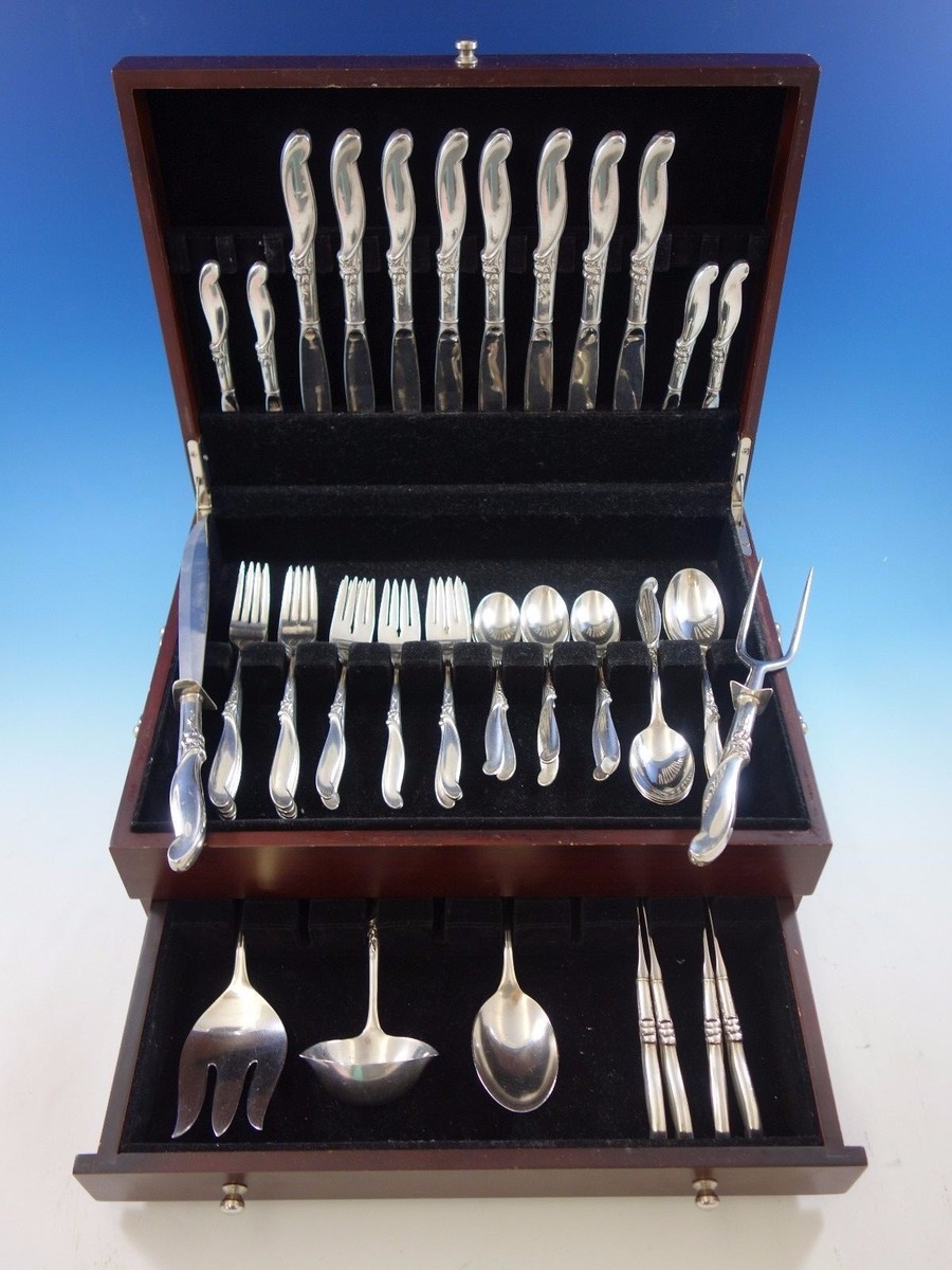 Silver Melody by International Sterling Silver Flatware Set for 8