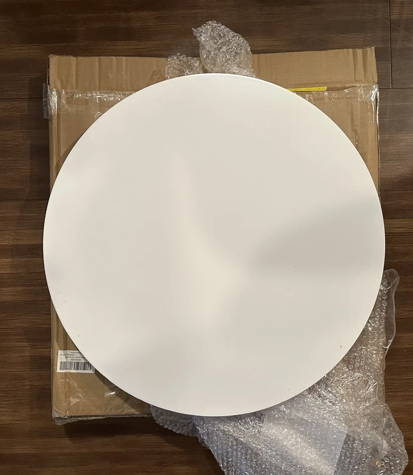 Круглый приставной столик Apicizon белый с золотыми деревянными ножками 16,5 дюйма LX 16,5 дюйма Wx20 дюймов в высоту - Изображение 2 из 4