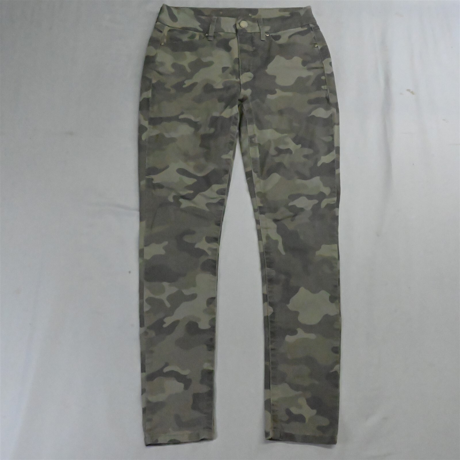 Seven7 Size 4 Tummyless High Rise Skinny Green Camo Stretch 